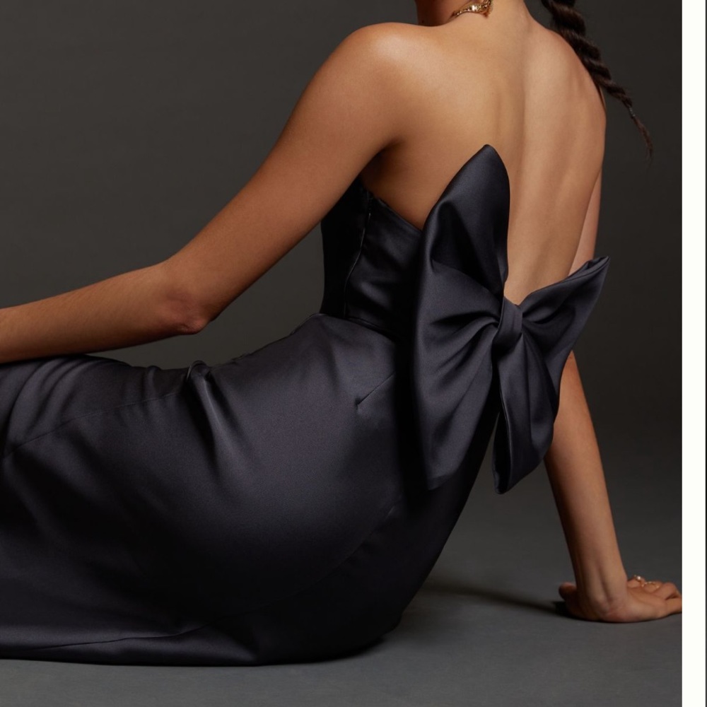 Anthropologie Hutch slim bow-back midi dress